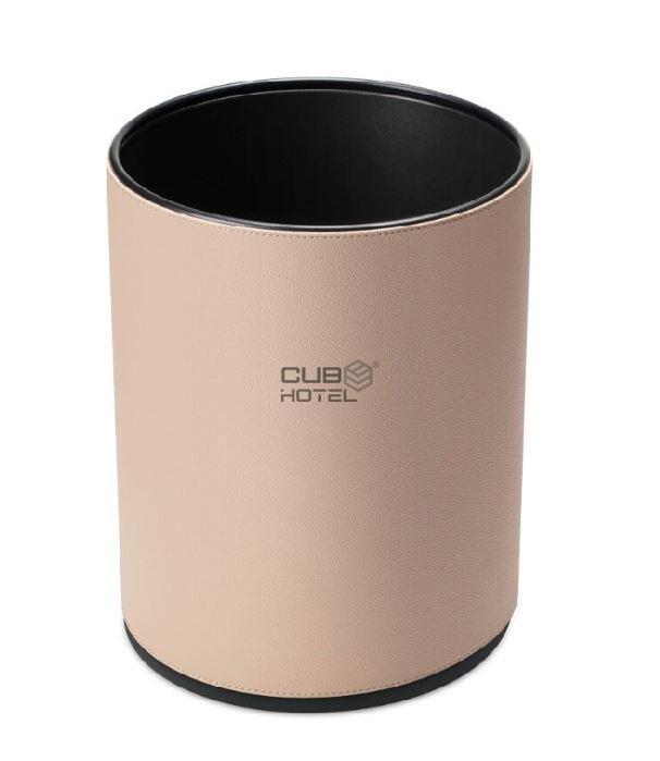 Papelera Doble Beige de Piel Sintética 10L Alta Calidad